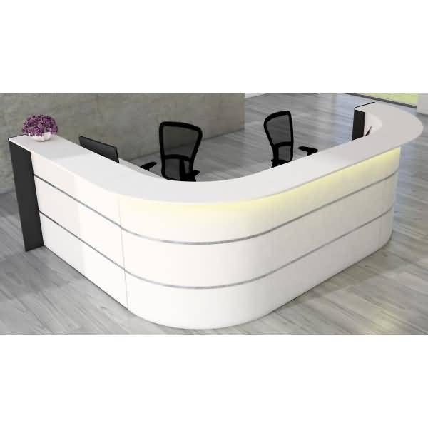 L-Theke Bari Metall/Holz weiß