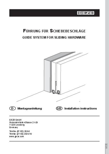 Geze Bodenführung, Levolan/Perlan/Rollan,1-flg., Stahl verzinkt