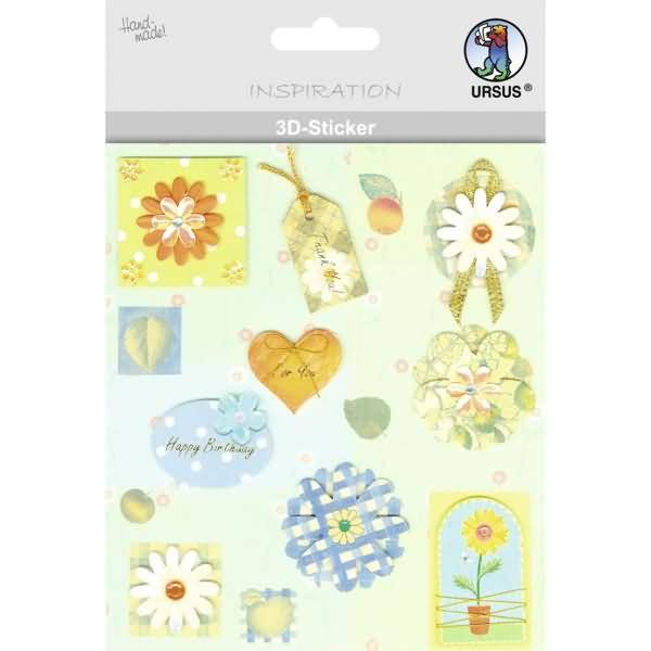 3D-Sticker Motiv 1 - Blüten