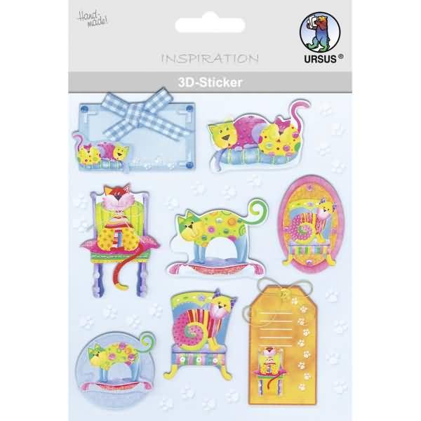 3D-Sticker Motiv 47 - Katzen