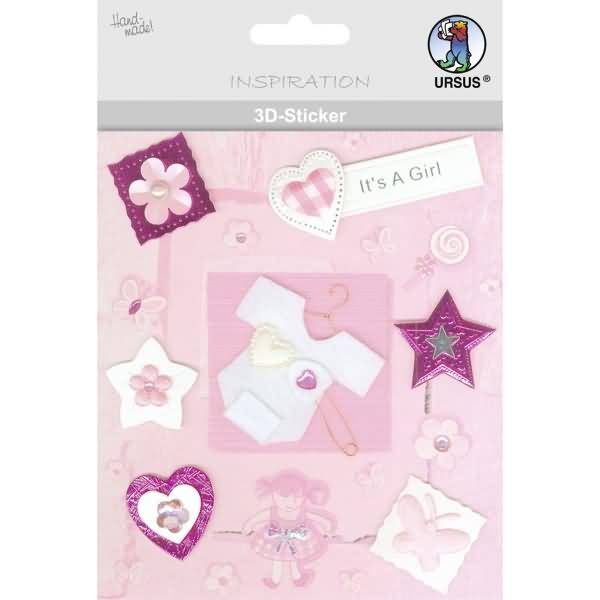 3D-Sticker Motiv 55 - Geburt/Mädchen