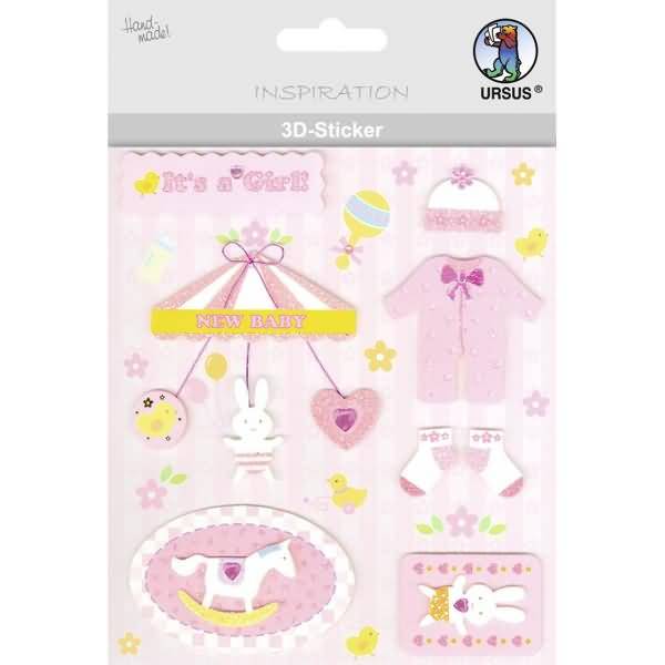 3D-Sticker Motiv 58 - Geburt/Mädchen