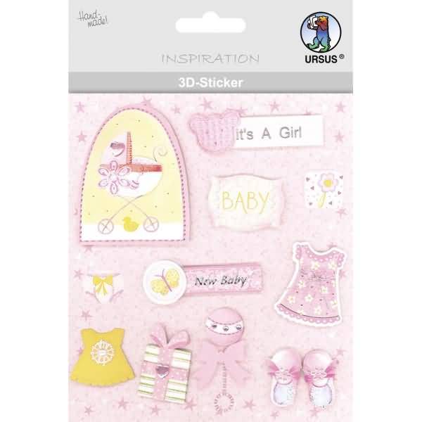 3D-Sticker Motiv 63 - Geburt/Mädchen