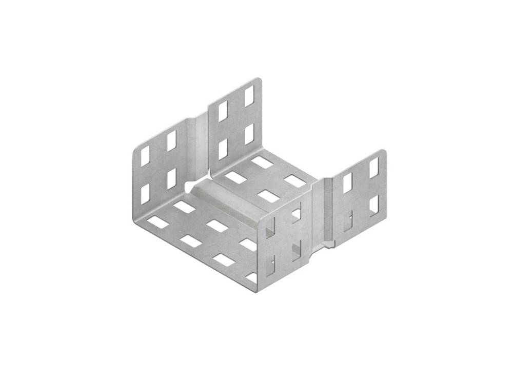 Metallhalterung mit U-förmigem Design und mehreren quadratischen Löchern, verwendet für Strukturelle Unterstützung oder Montagezwecke.