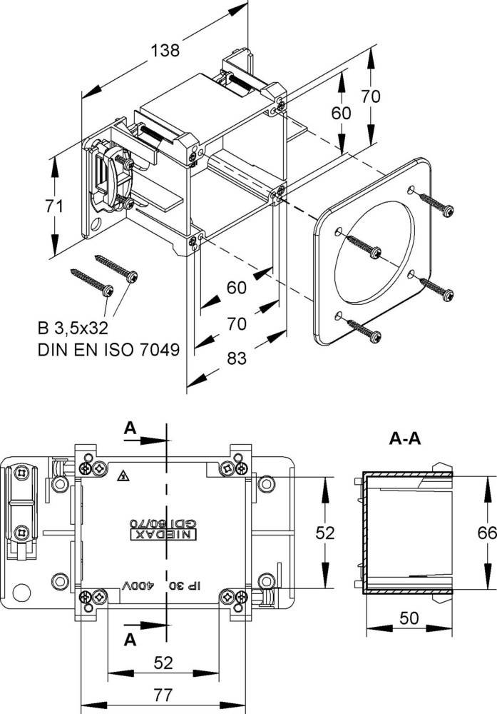 Niedax Geräteeinbaudose GDI 60/70