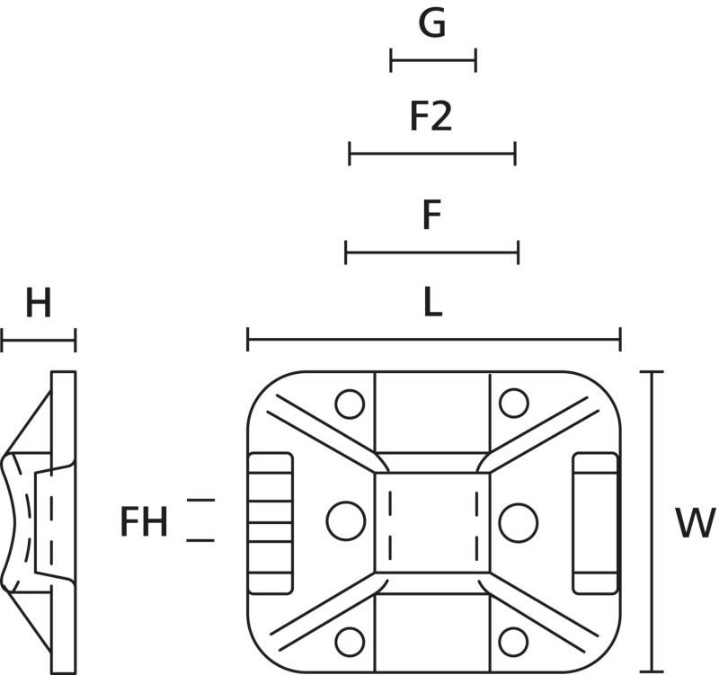 HellermannTyton Befestigungssockel TY8G1S-N66-NA
