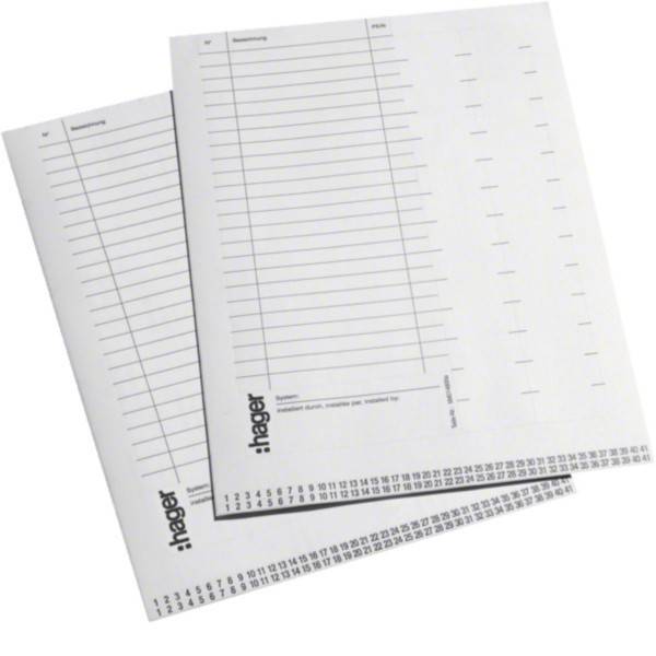 Zwei leere Hager-Planungsblätter mit Spalten für Zeit und Raum zum Schreiben, mit Zeitfenstern und einem Notizbereich am unteren Rand.