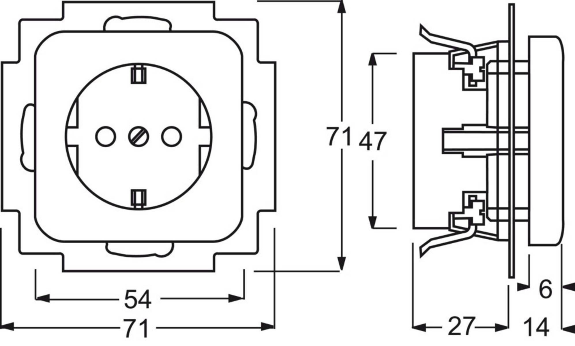 Busch-Jaeger SCHUKO Steckdosen-Einsatz 20 EUC/DV-217-101