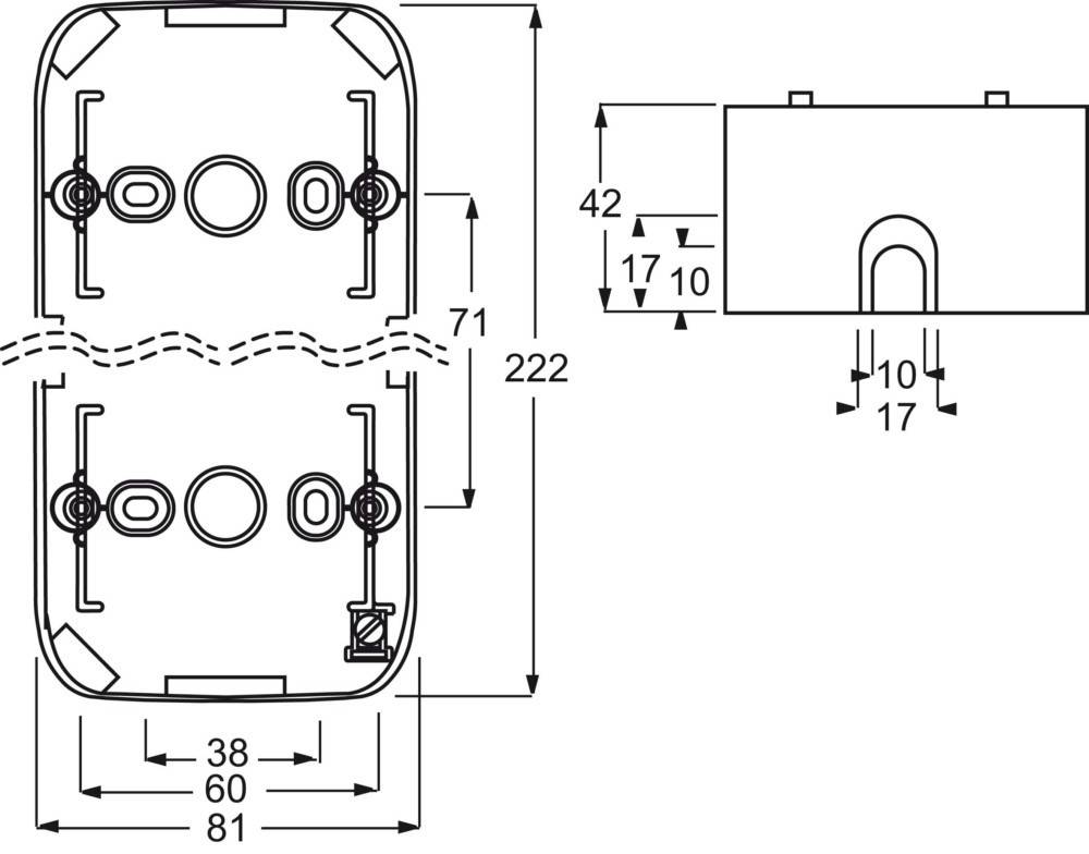 Busch-Jaeger AP-Gehäuse 3f. ws 1703-22G