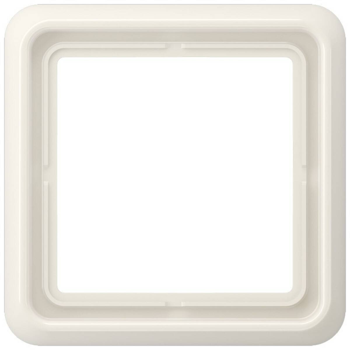 Quadratischer beiger dekorativer Bilderrahmen mit leerem weißem Mittelteil.