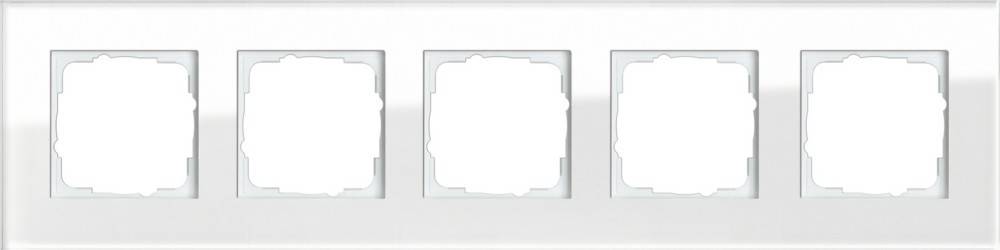 Gira Abdeckrahmen 5f. weissglas 021512