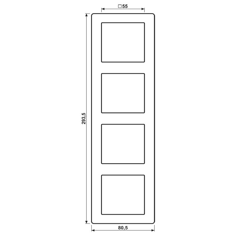 Jung Rahmen 4-fach ws AS 584 BF