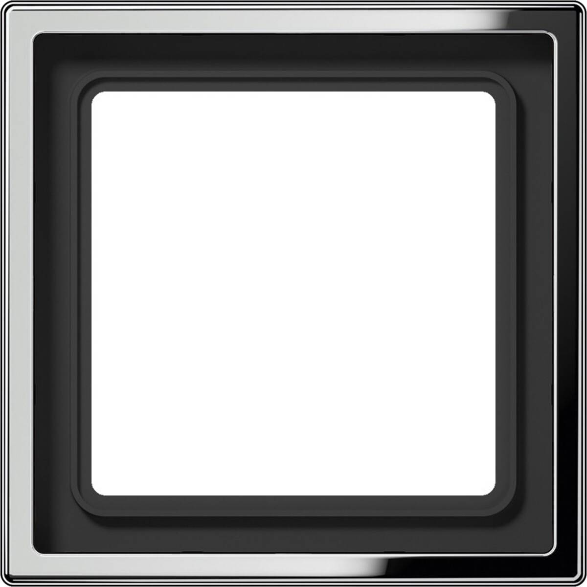 Ein leerer, weißer Quadrat, eingerahmt von einem schwarz-silbernen Rahmen, möglicherweise als digitale Schnittstelle oder dekoratives Objekt dargestellt.