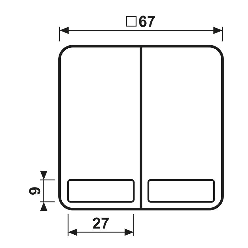 Jung Wippe Schriftfeld sw CD 595 NA SW