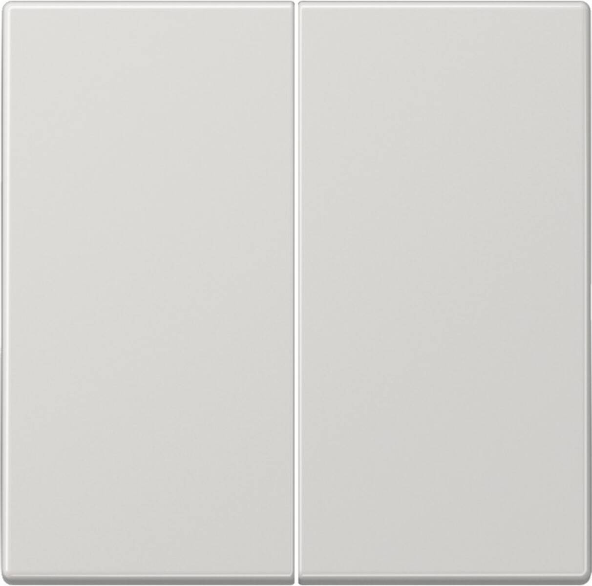 Zwei leere weiße quadratische Fliesen nebeneinander, die eine rechteckige Form bilden. Die Fliesen haben einen glänzenden Finish und erscheinen sauber und glatt.