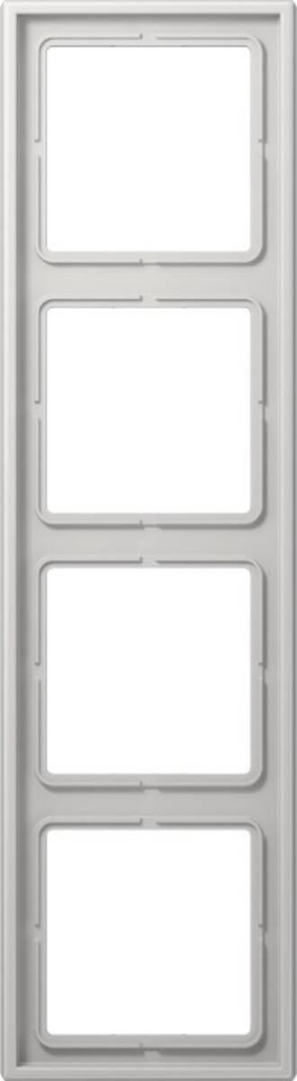 Ein weißer, vertikaler Wandrahmen mit zwei leeren rechteckigen Öffnungen, der zum Halten von elektrischen Schaltern oder Steckdosen vorgesehen ist.