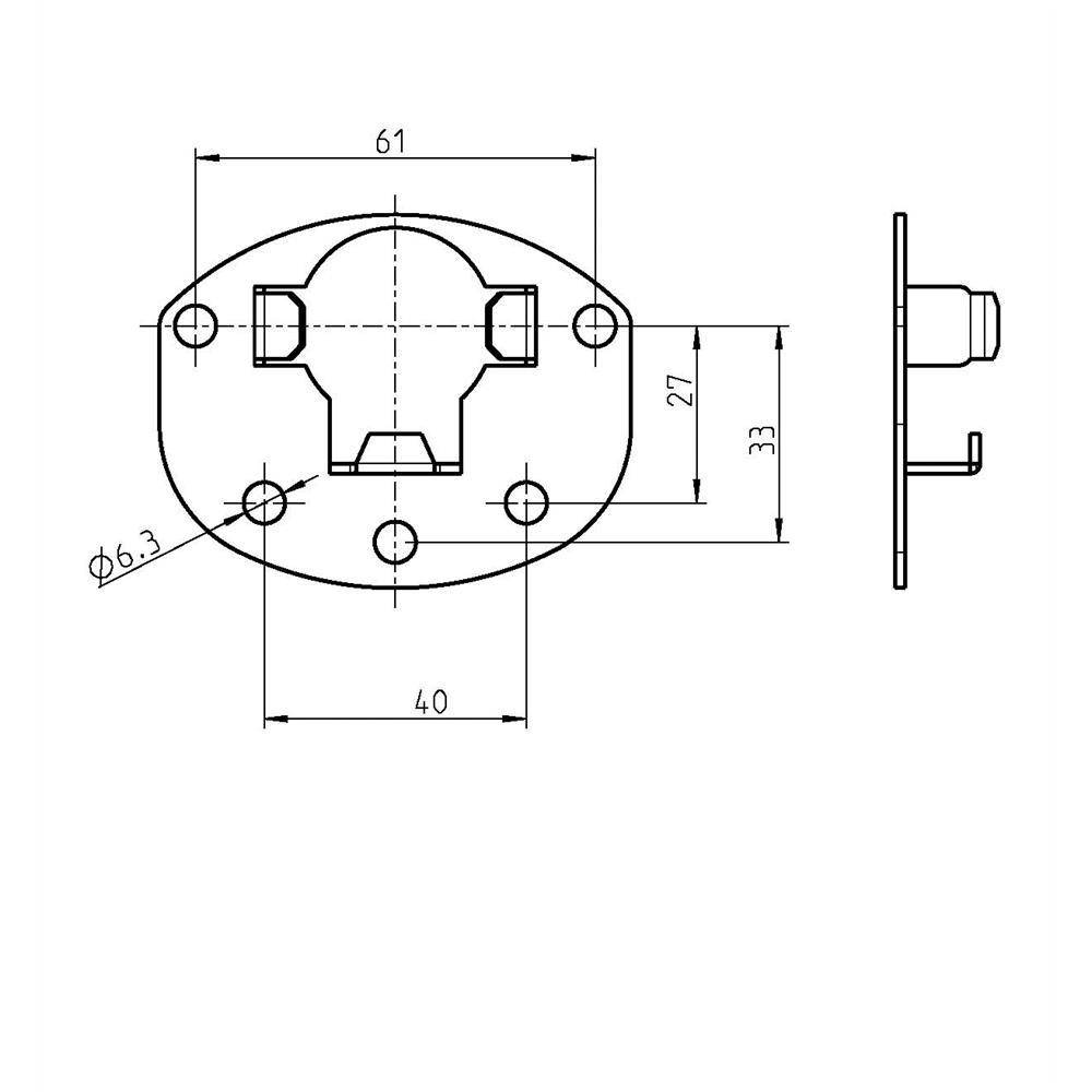 1St. Rademacher 96000009 Gegenlager Metall zum Anschrauben VK4022