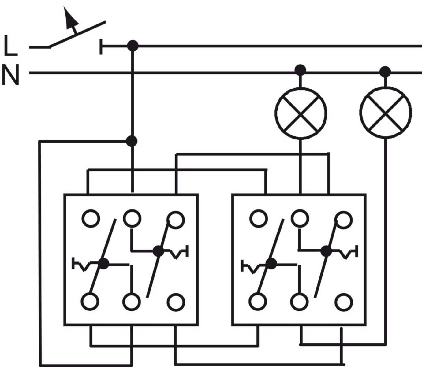 Busch-Jaeger Wippschalter-Einsatz 2400/6/6 US-101