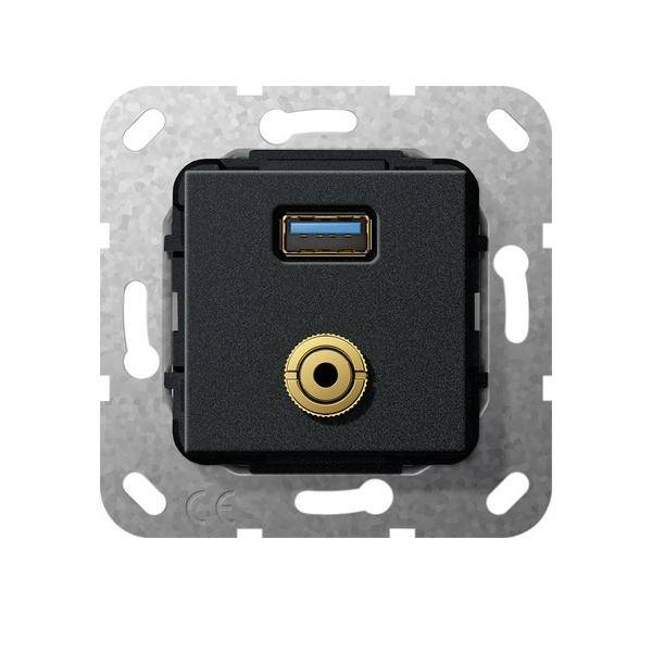 Gira UP Tragring USB A Klinke 568610