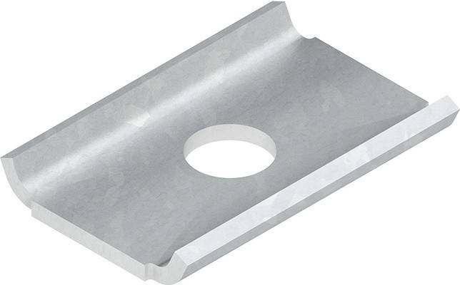 Das Bild zeigt einen Metallabstandhalter mit einem zentralen runden Loch, der für mechanische Anwendungen konzipiert ist und zur Nivellierung und Abstützung dient.