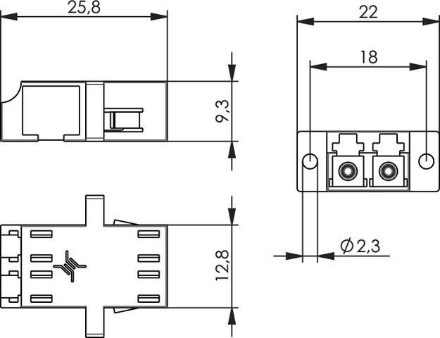 Telegärtner LC-Duplex Kupplung Flansch 100007147