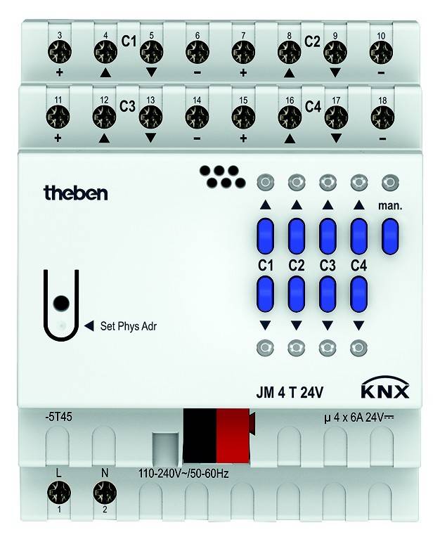 Theben Jalousieaktor JM 4 T 24V KNX