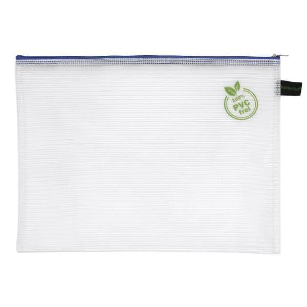 Reißverschluss-Beutel A4 mit Zip PVC-frei blau