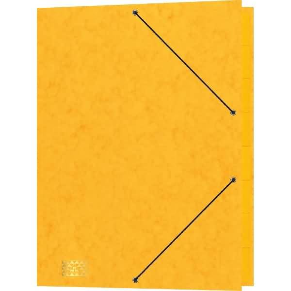 Ordnungsmappe A4 Glanzkarton 390 g/qm DIN 9 Fächer gelb