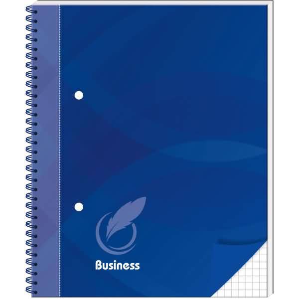 Spiral-Notizbuch Business A5 blau kariert 96 Blatt