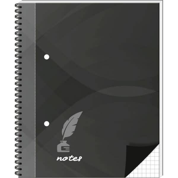 Spiral-Notizbuch A5 -notes carbon black- kariert 96 Blatt