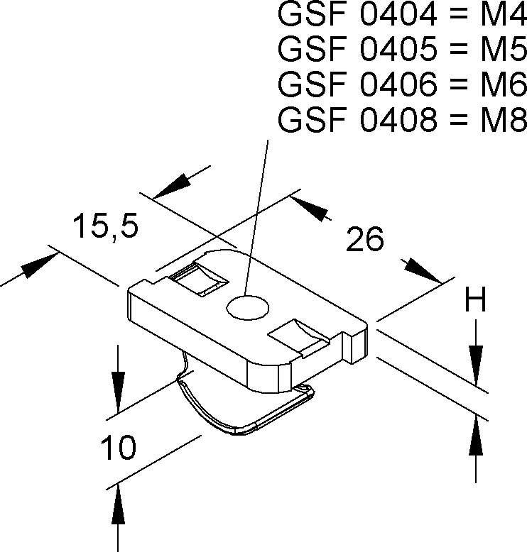25 Stk. Niedax Gleitmutter GSF 0406