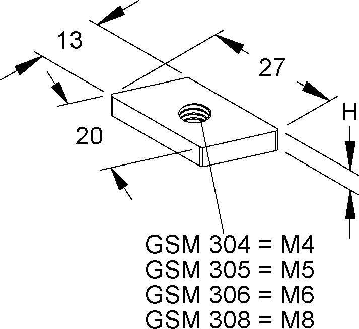 50 Stk. Niedax Gleitmutter GSM 306