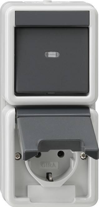 Gira Schuko-We.schalter-Kombi 017630