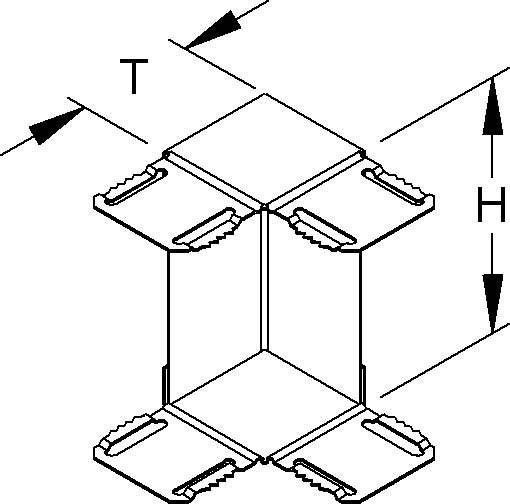 2 Stk. Niedax Gerätekanal-Inneneck GKIE 170 L