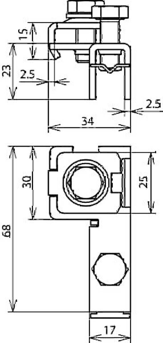 DEHN Spannkopf SPK25BRSAK1X102X68V2