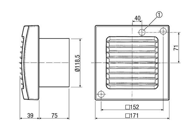 Maico Kleinraumventilator ECA 120 24 V