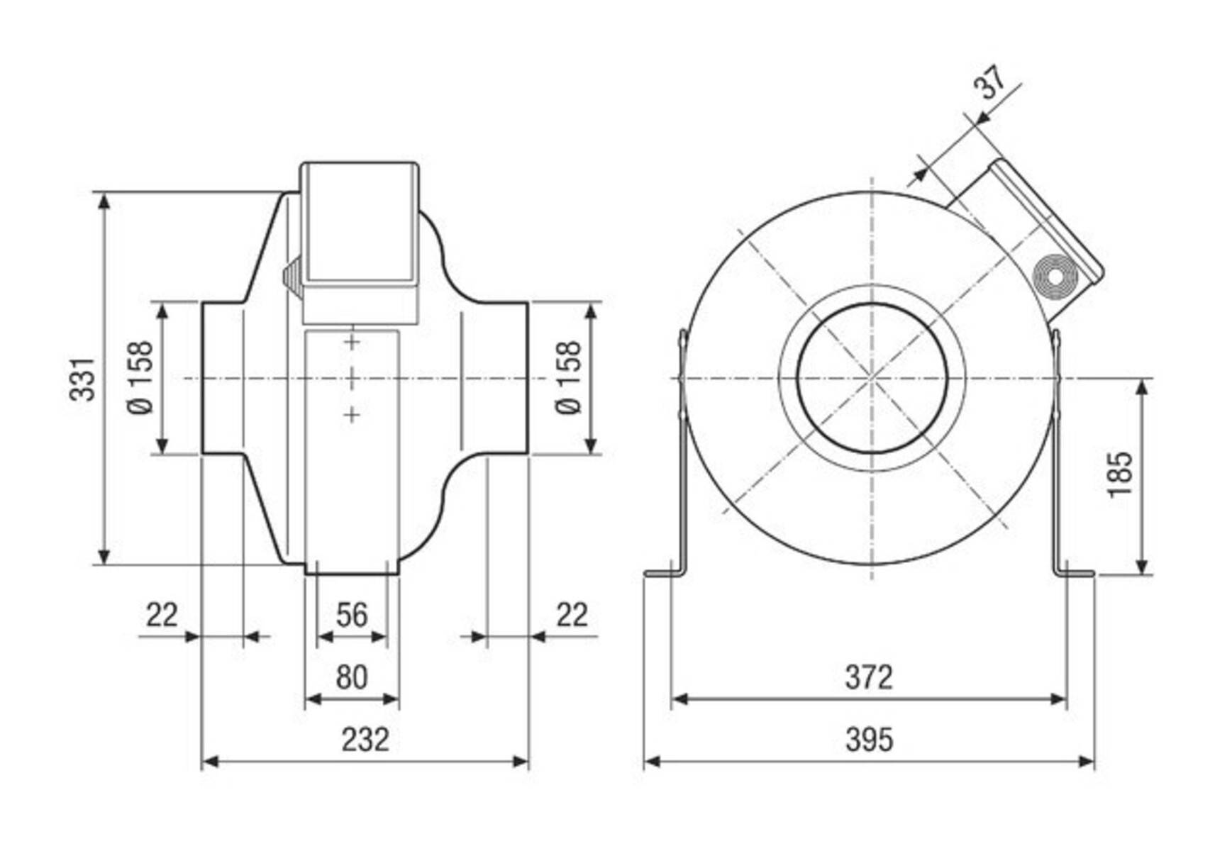 Maico Radial-Rohrventilator ERR 16/1 S