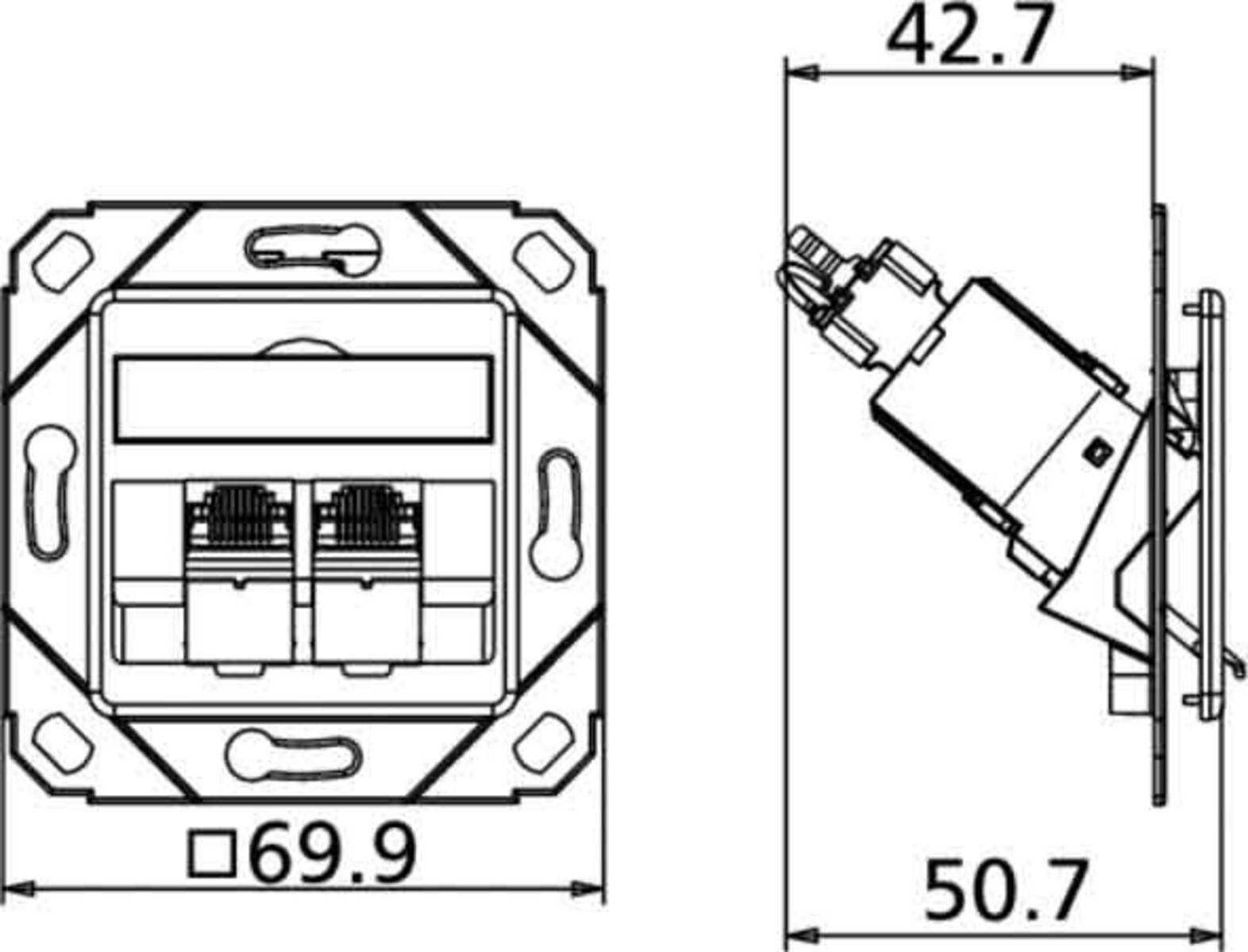 Metz Connect Anschlussdose C6Amodul Upk TN C6Amod-2UPk-180rw