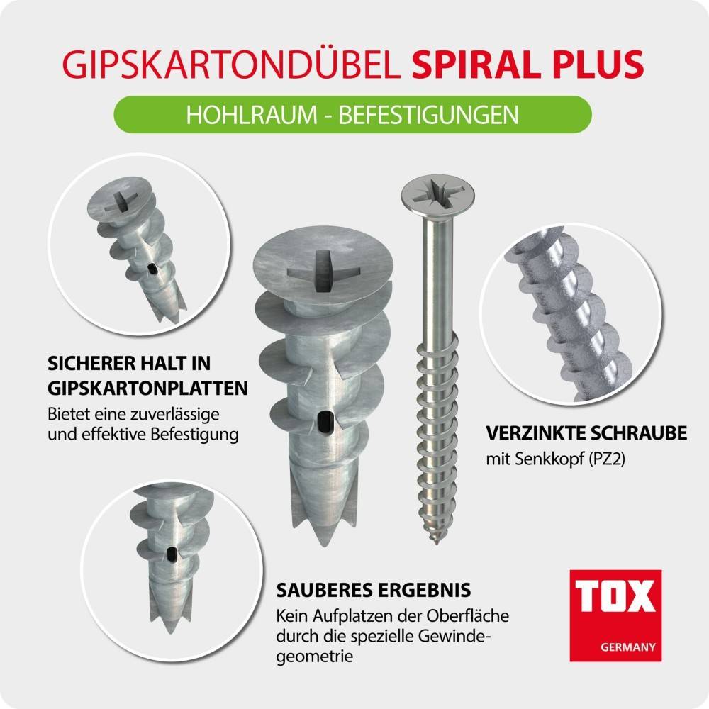 TOX-Dübel-Techn. Gipskartondübel SpiralPlus 37-4 + Schraube KT