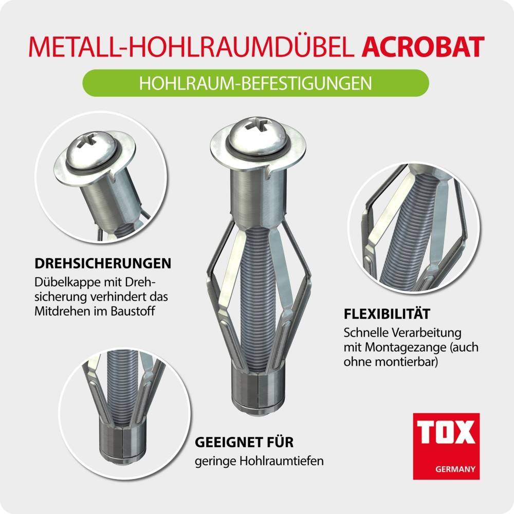 TOX-Dübel-Techn. Metall-Hohlraumdübel Acrobat M4/32 KT
