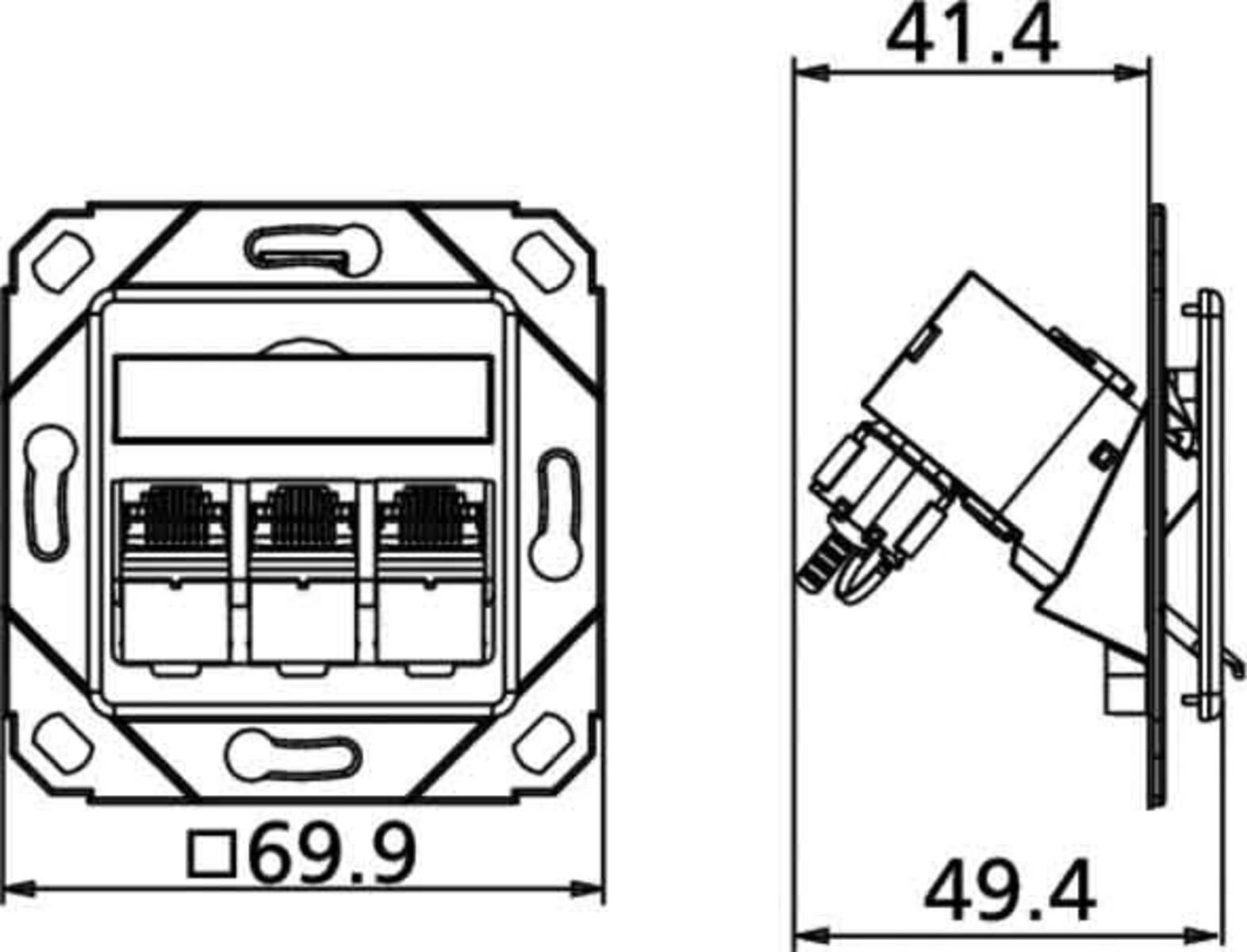 Metz Connect Anschlussdose C6Amodul Upk TN C6Amod-3UPk-270rw