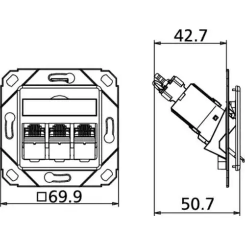 BTR NETCOM Anschlussdose C6Amodul Upk TN C6Amod-3UPk-180rw BTR NETCOM Anschlussdose C6Amodul Upk TN C6Amod-3UPk-180rw