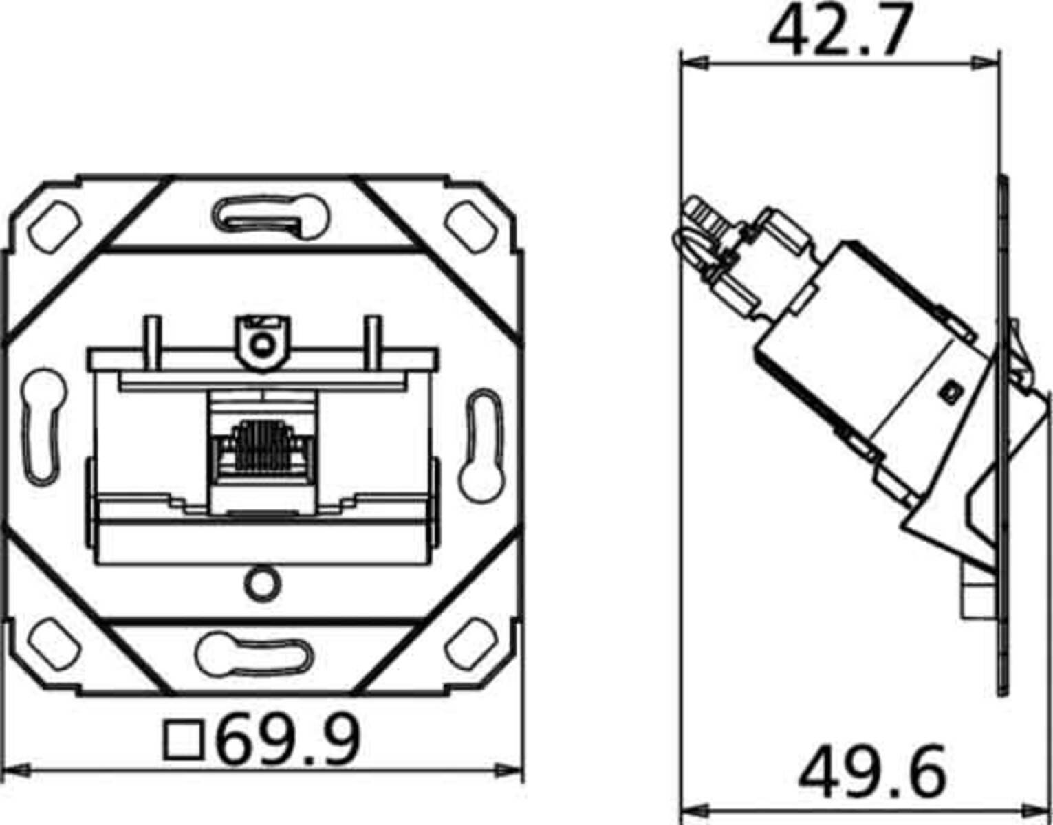 BTR NETCOM Anschlussdose C6Amodul UP0 TN C6Amod-1UP0-180