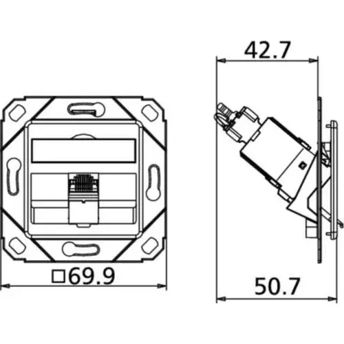 BTR NETCOM Anschlussdose C6Amodul Upk TN C6Amod-1UPk-180rw BTR NETCOM Anschlussdose C6Amodul Upk TN C6Amod-1UPk-180rw