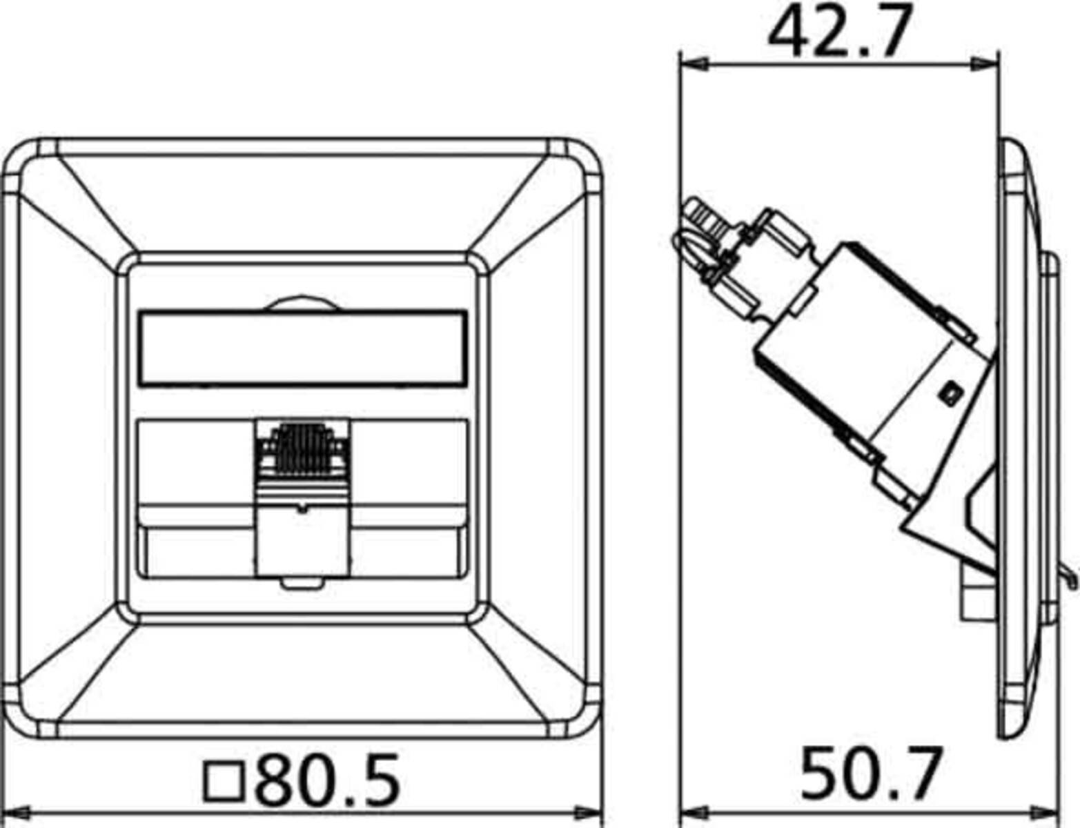BTR NETCOM Anschlussdose C6Amodul UP TN C6Amod-1UP-180rw