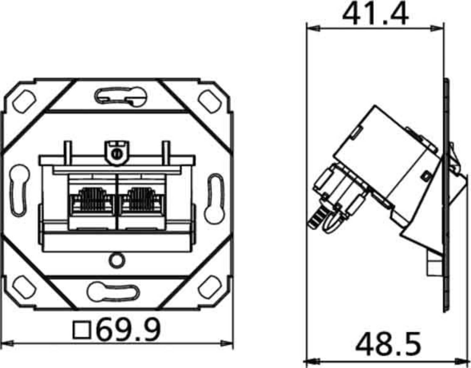 Metz Connect Anschlussdose C6Amodul UP0 TN C6Amod-2UP0-270