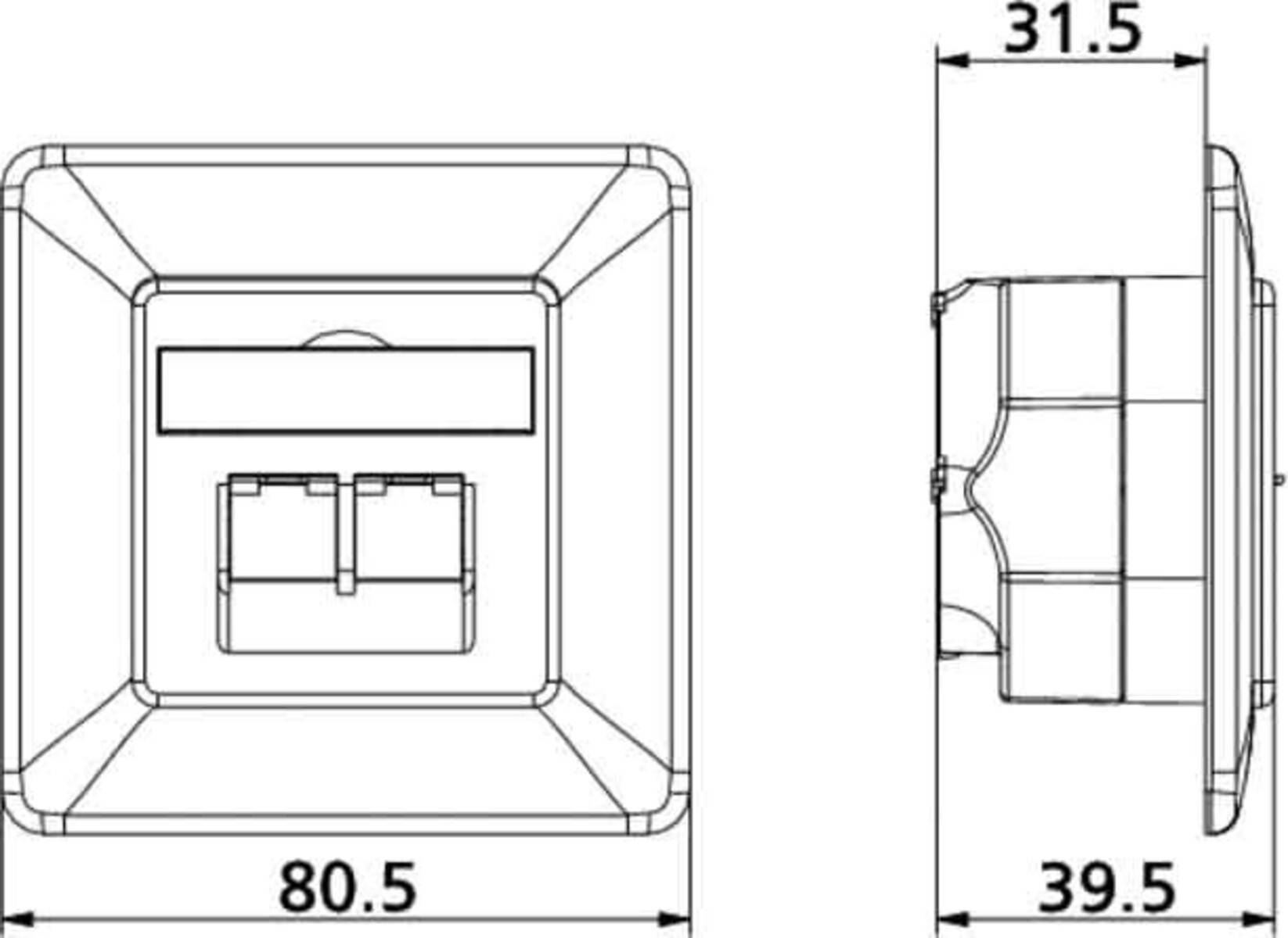Metz Connect Anschlussdose C6A UP TN EDATC6A-2UP-rws