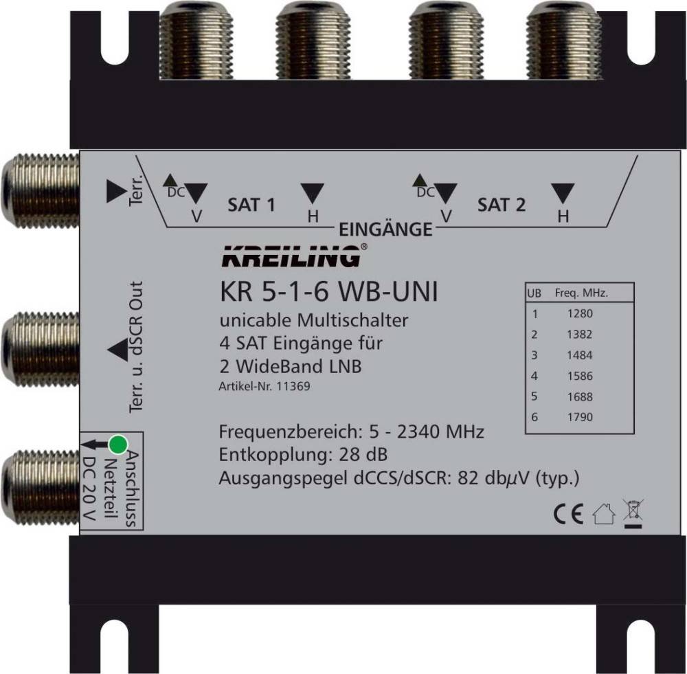 Kreiling Tech. Unicable Multischalter KR 5-1-6 WB-UNI