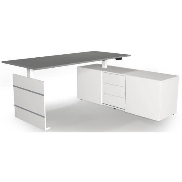 Sitz-/Stehtisch Move 3 180x80x72-120 mit Sideboard grafit