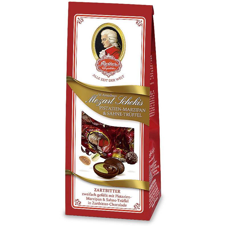 Reber Mozart Schokis Pistazien-Marzipan & Sahne-Trüffel 100g Inhalt: 100g